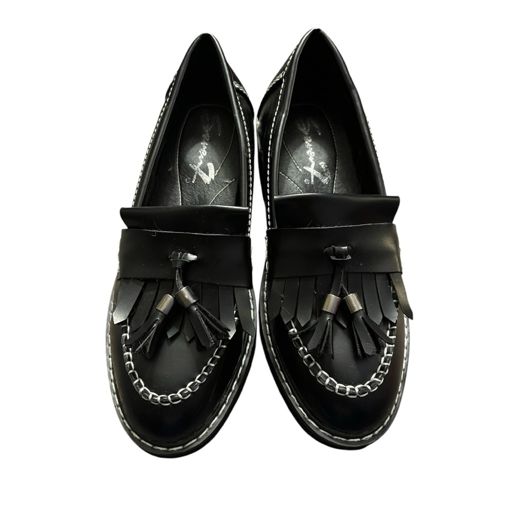 Seven7 Black & White Lug Platform Loafer